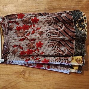 Iris Impressions Boho Reversible Floral Wrap Skirt/Dress Black Gold Brown Red OS
